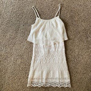 White lace mini dress